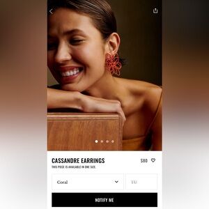 Sezane Cassandre earrings raffia Coral Floral Statement Earrings SOLDOUT